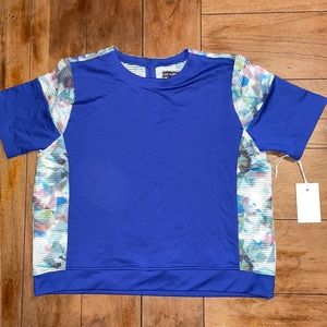 Lime & Vine blue short sleeve blouse size Large- NWT